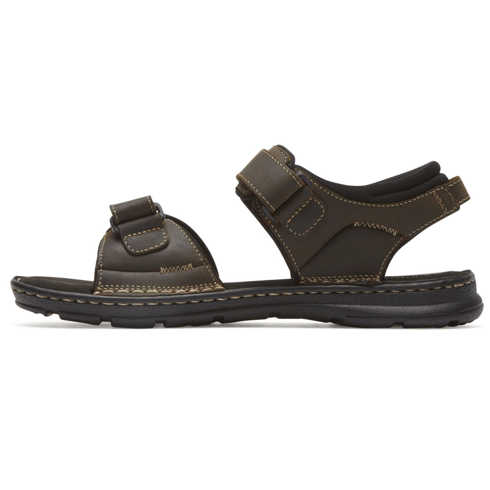 Sandalias Rockport Hombre Mexico - Darwyn Quarter Strap Marrom - GMBTV5342